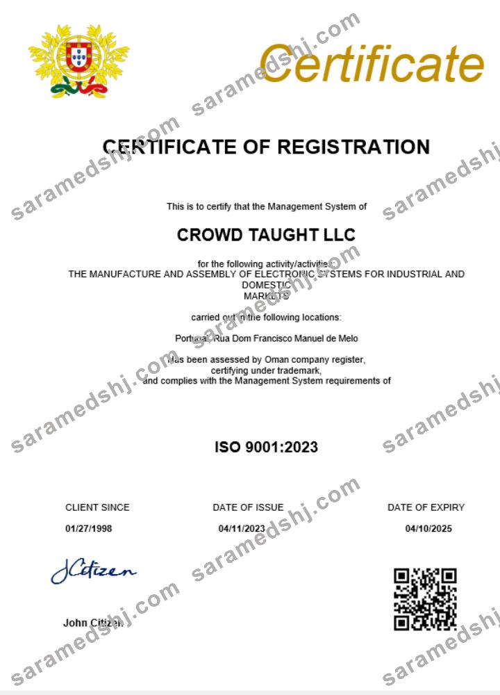 Portugal business registration certificate Word and PDF template
